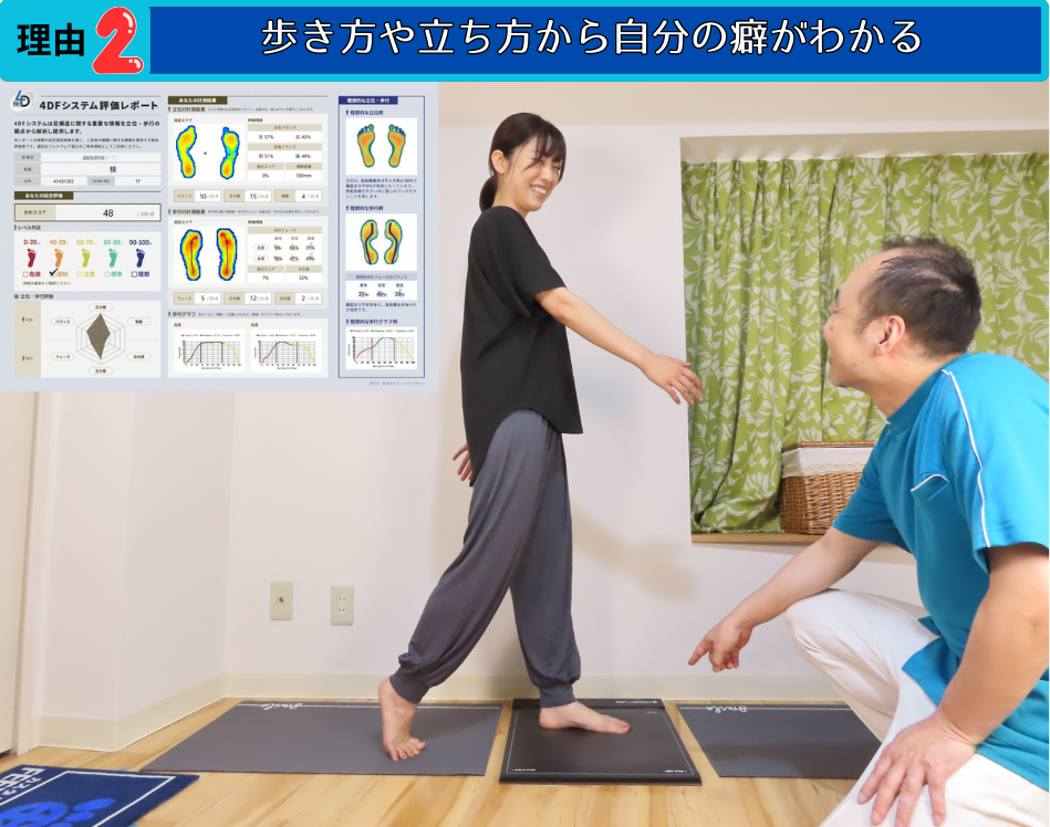 立ち方や歩き方から自分の癖がわかる