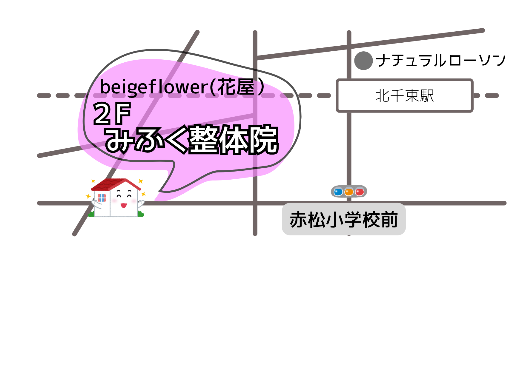 みふく整体院へのアクセス｜東急大井町線北千束駅から徒歩4分の簡易地図
